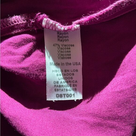 New Michael stars Meredith Satin Button Down Long Sleeve Berry Magenta Purple - Picture 8 of 9